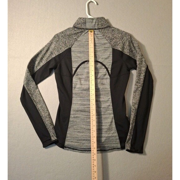 Athleta Running Zip Pullover Womens Size Small Gray Black Training Track - Picture 7 of 8